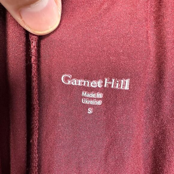 Garnet Hill Button Detail Knit Wrap Skirt Burgundy Red Small - Picture 3 of 9